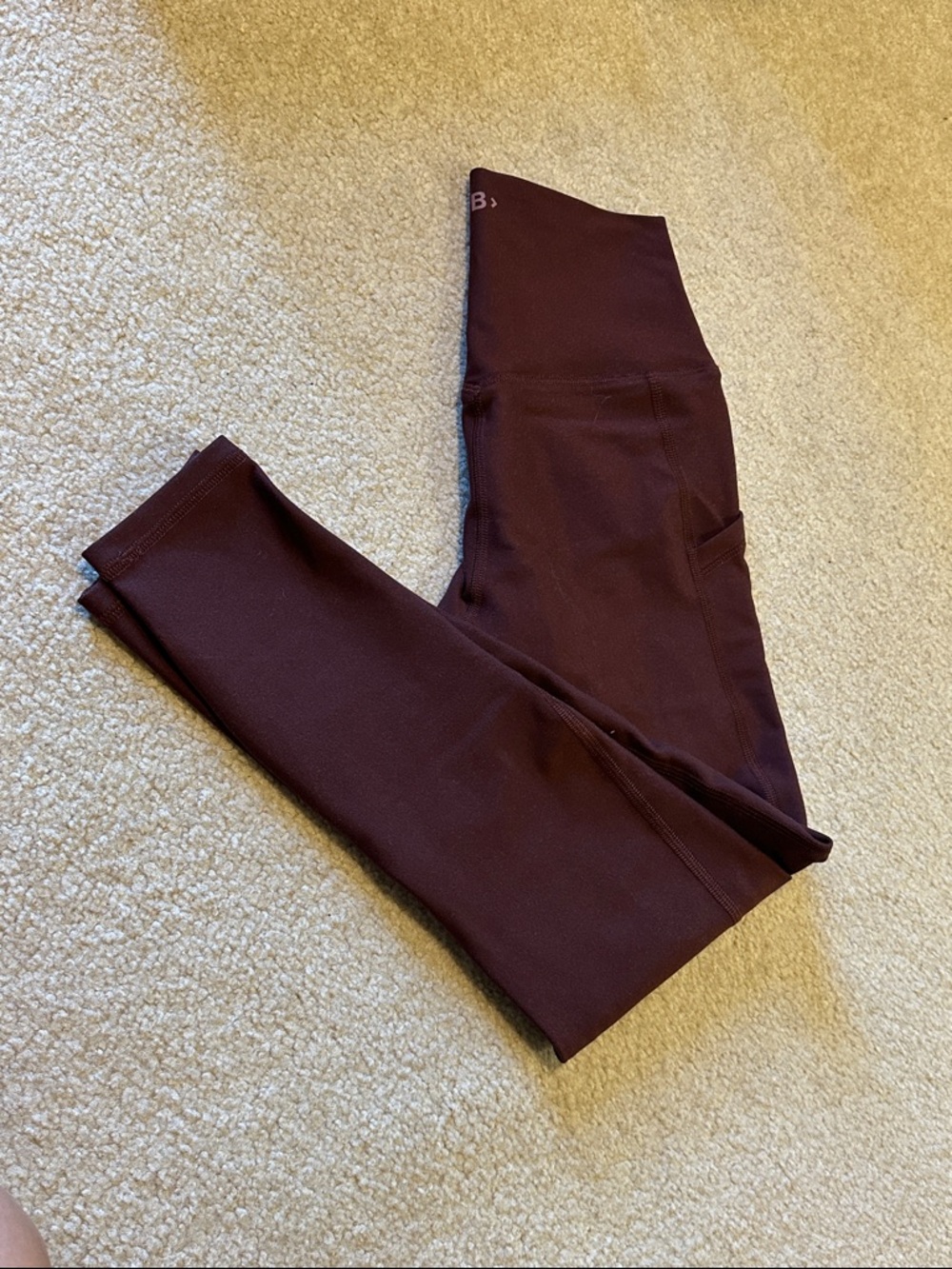 Abercrombie Burgundy/Brown High-Waist Leggings with Side Pocket